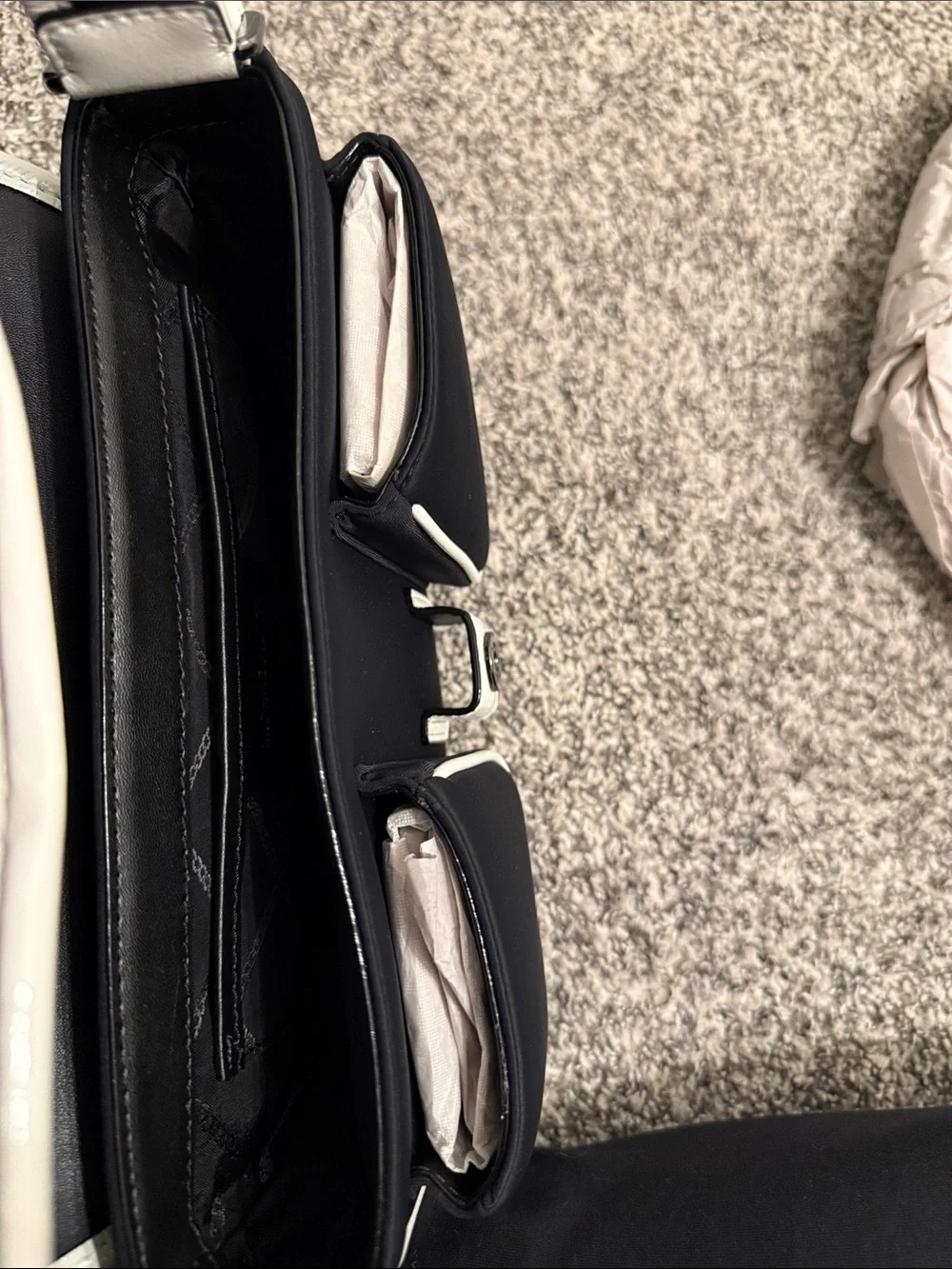 Michael Kors Black with White Trim Shoulder Bag
